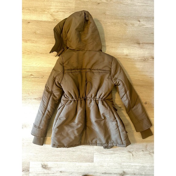 BCBGeneration Puffer jacket Sherpa lined hood cinch waist size XS - Picture 3 of 8